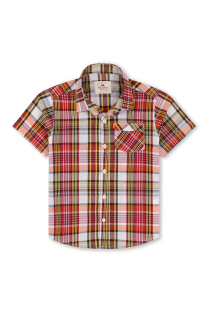 Stylish Maroon Check Shirt