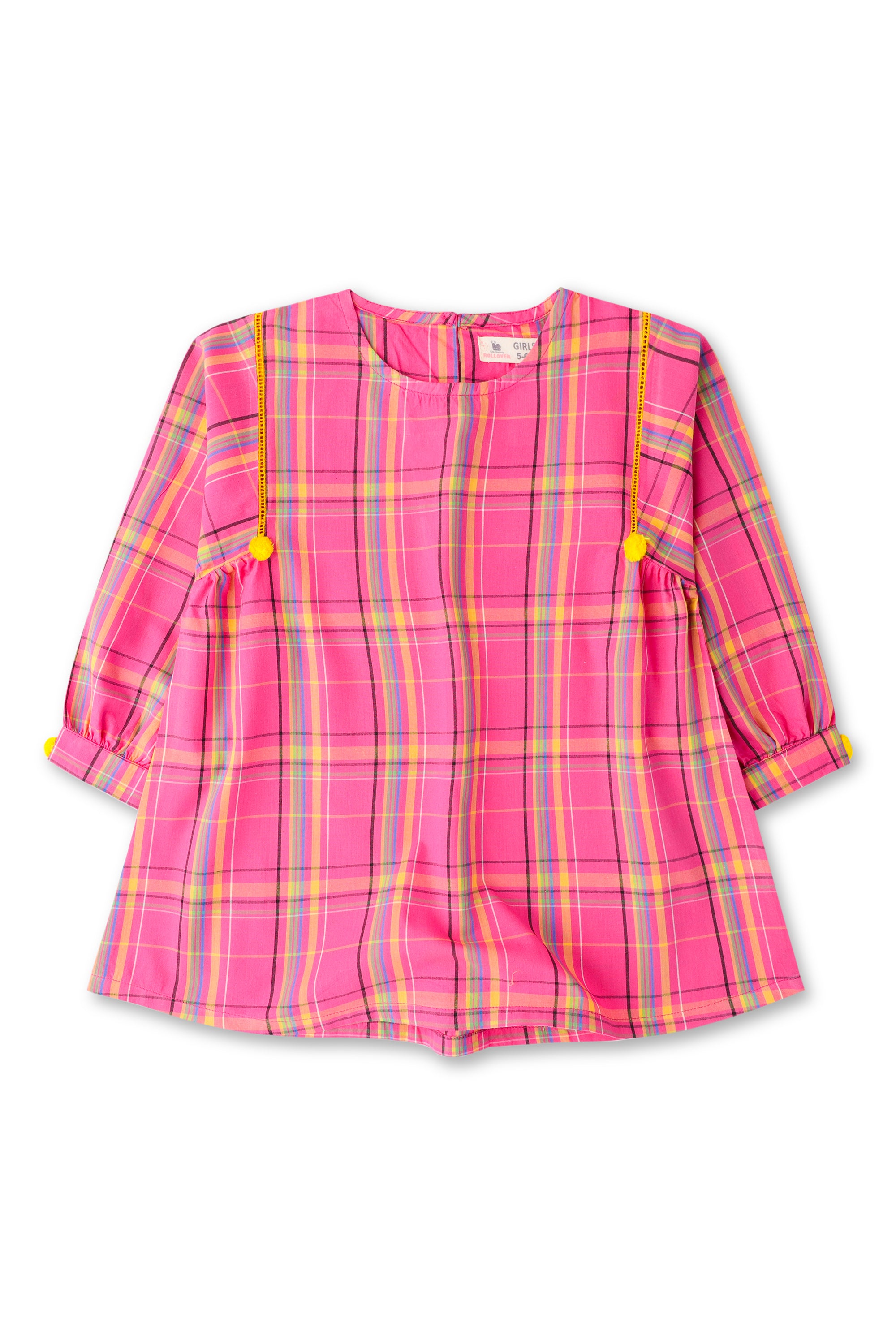 Pink Cotton Check Top