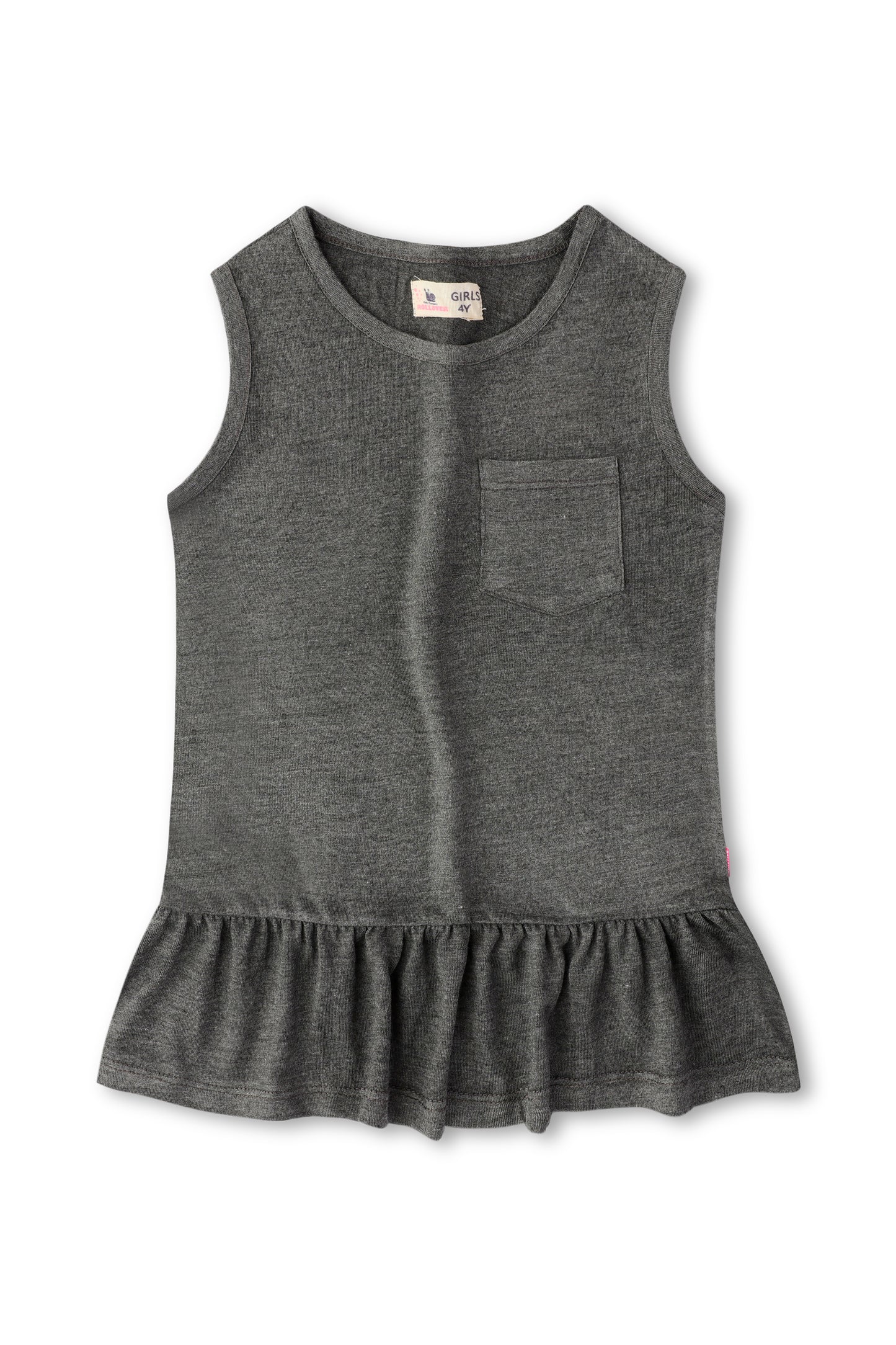 Girl's Grey Frill Top