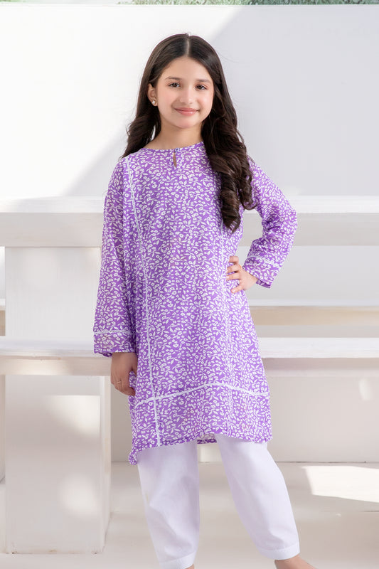 Purple Cotton Kurta Set