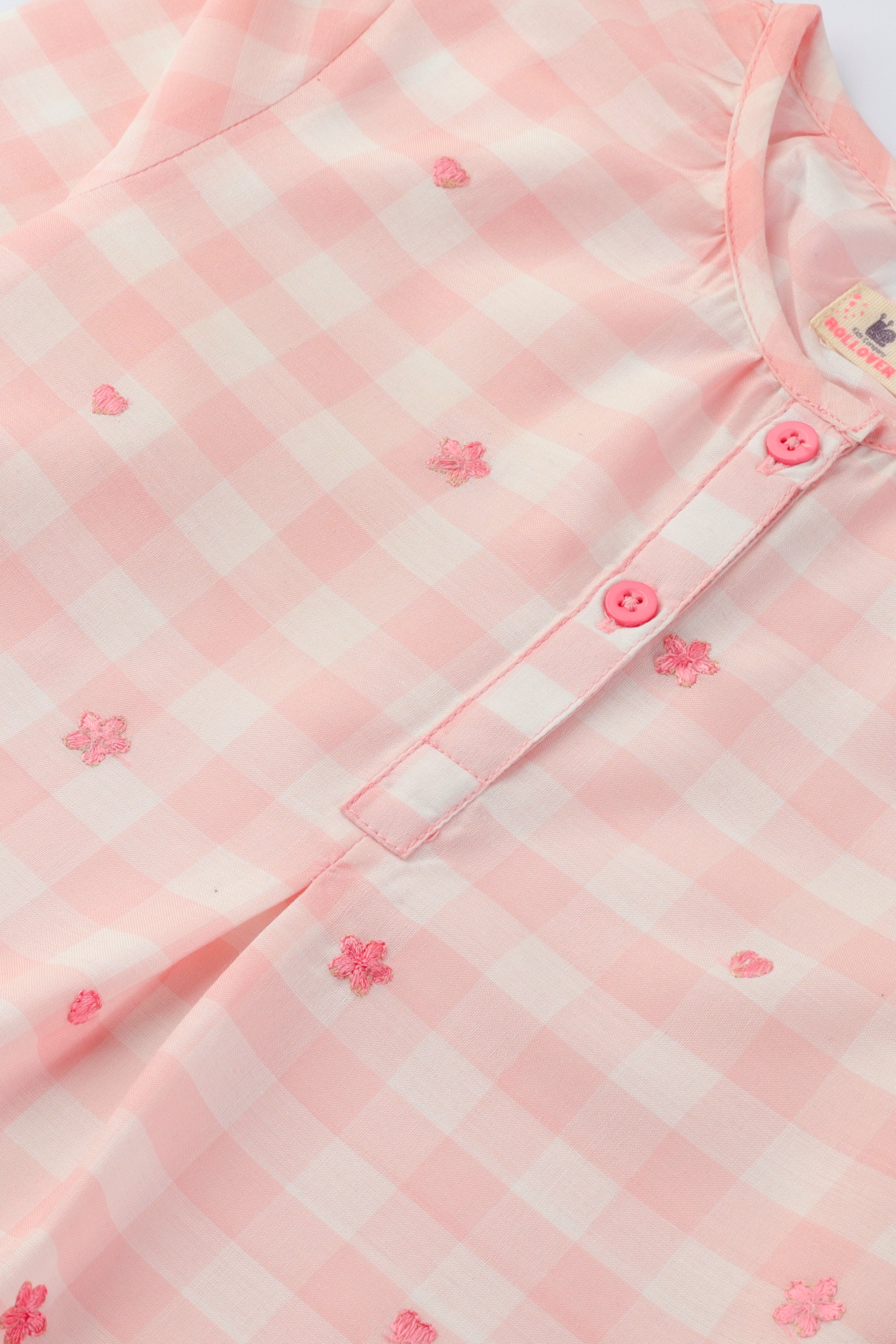 Pink Cotton Check Top