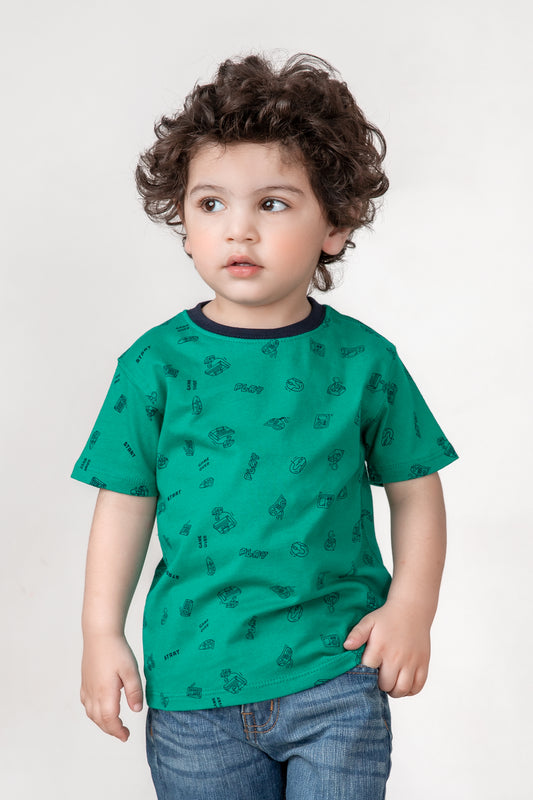 Boys Green Play T-shirt