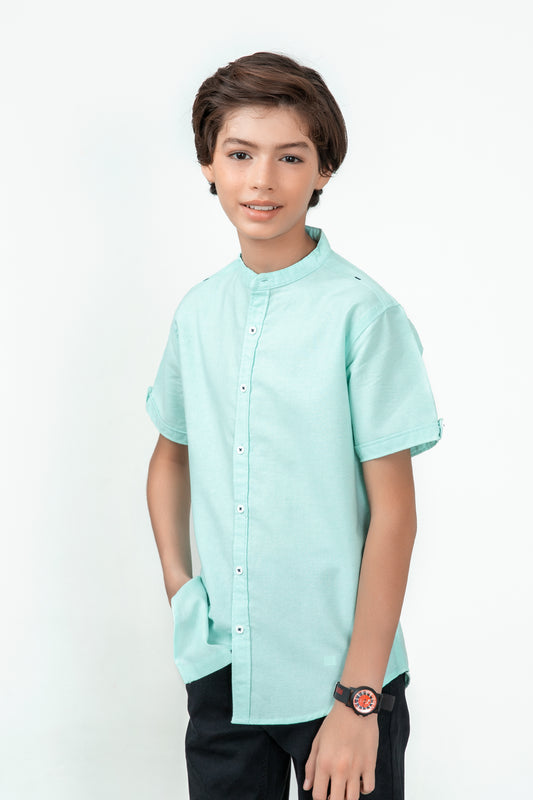 Mint Green Chambrey Casual Shirt