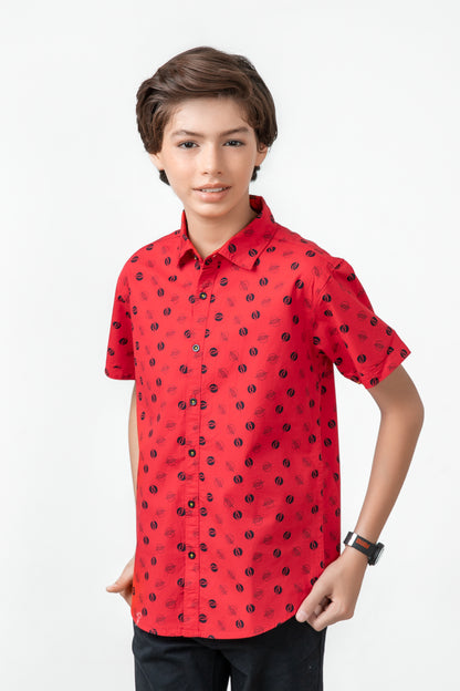 Bold Red Cotton Shirt