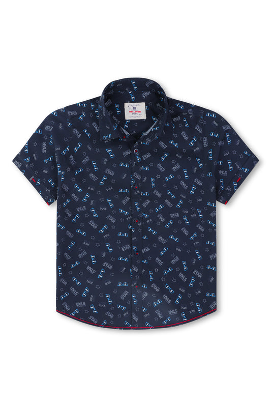 Boys Star Cotton Casual Shirt