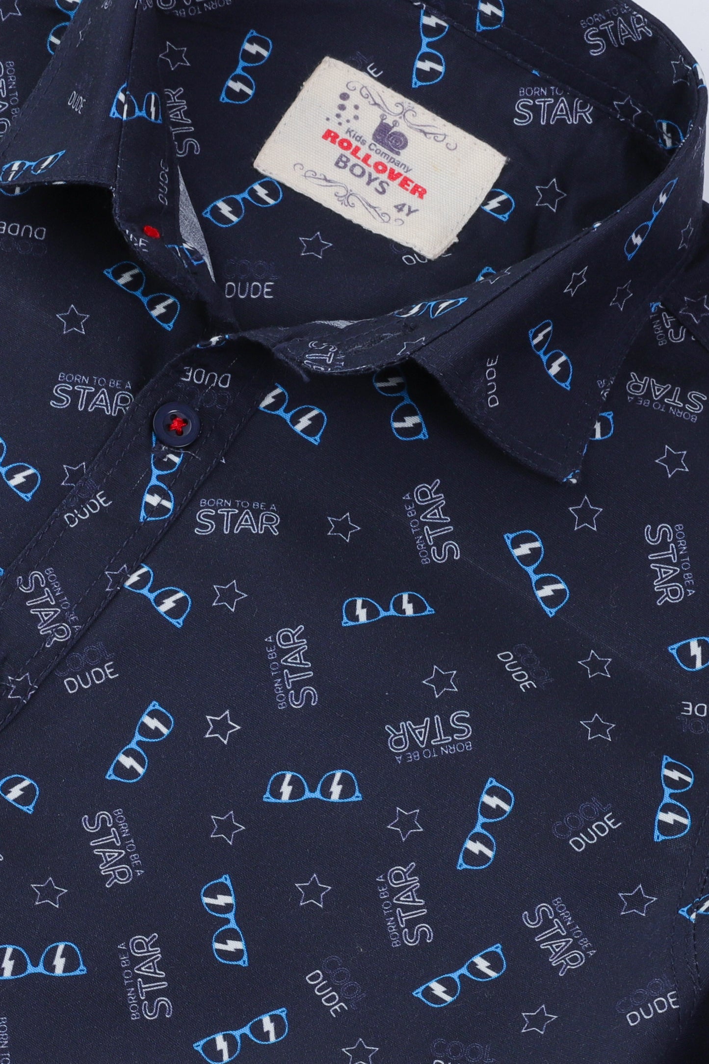 Boys Star Cotton Casual Shirt