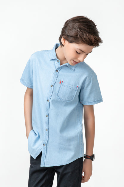 Light Blue Denim Casual Shirt