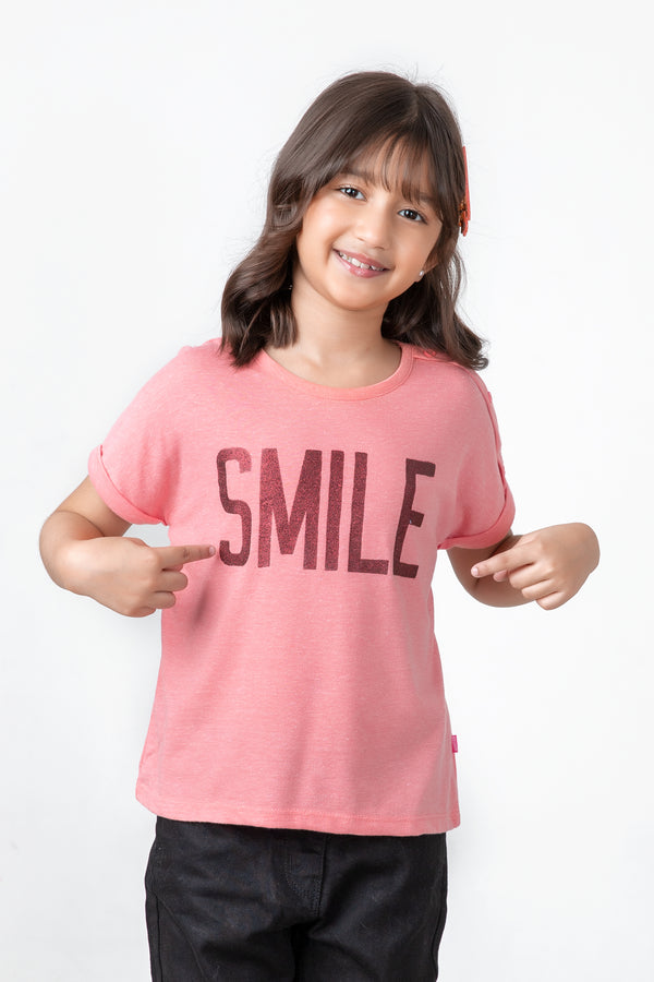 Glittery Smile Girls T-shirt