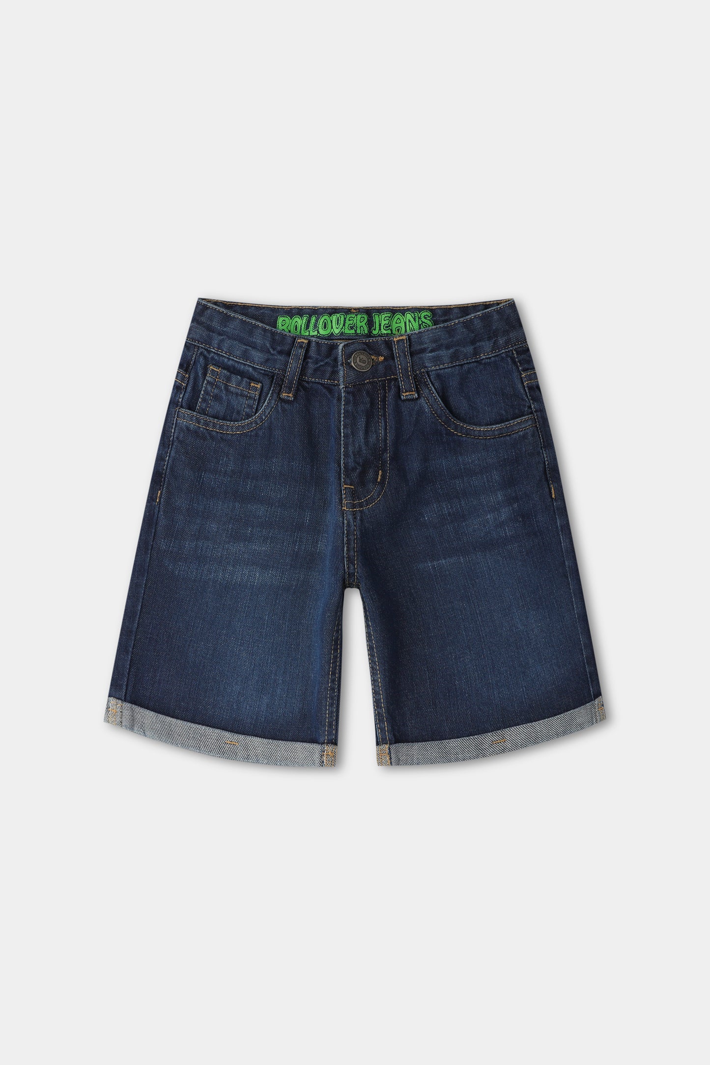 Blue Cuffed Denim Short