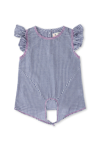 Girls Cotton Check Top