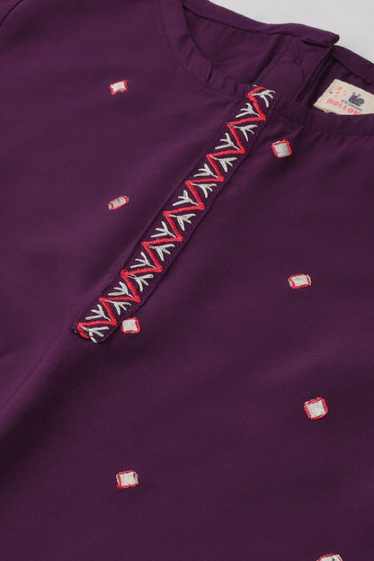 Purple Majesty Cotton Kurta Set - 2pc