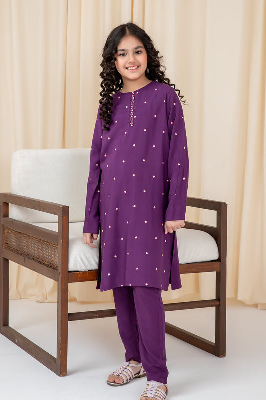 Purple Majesty Cotton Kurta Set - 2pc