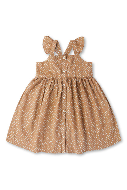 Brown Polka Dot Cotton Dress