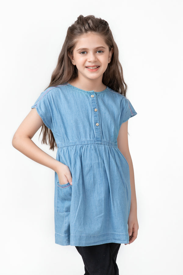 Blue Girls Denim Top