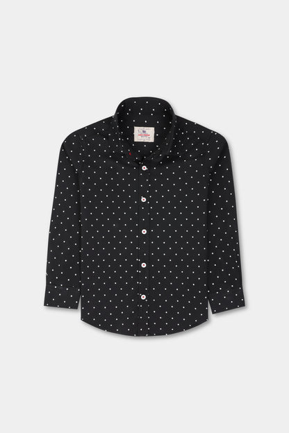 Black Polka Dot Boys Shirt