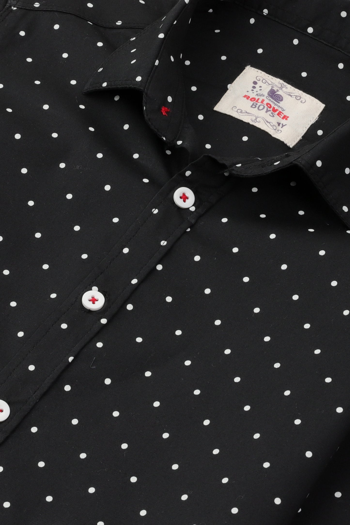 Black Polka Dot Boys Shirt