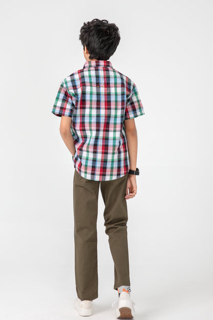 Boys Multicolor Checkmate Cotton Shirt