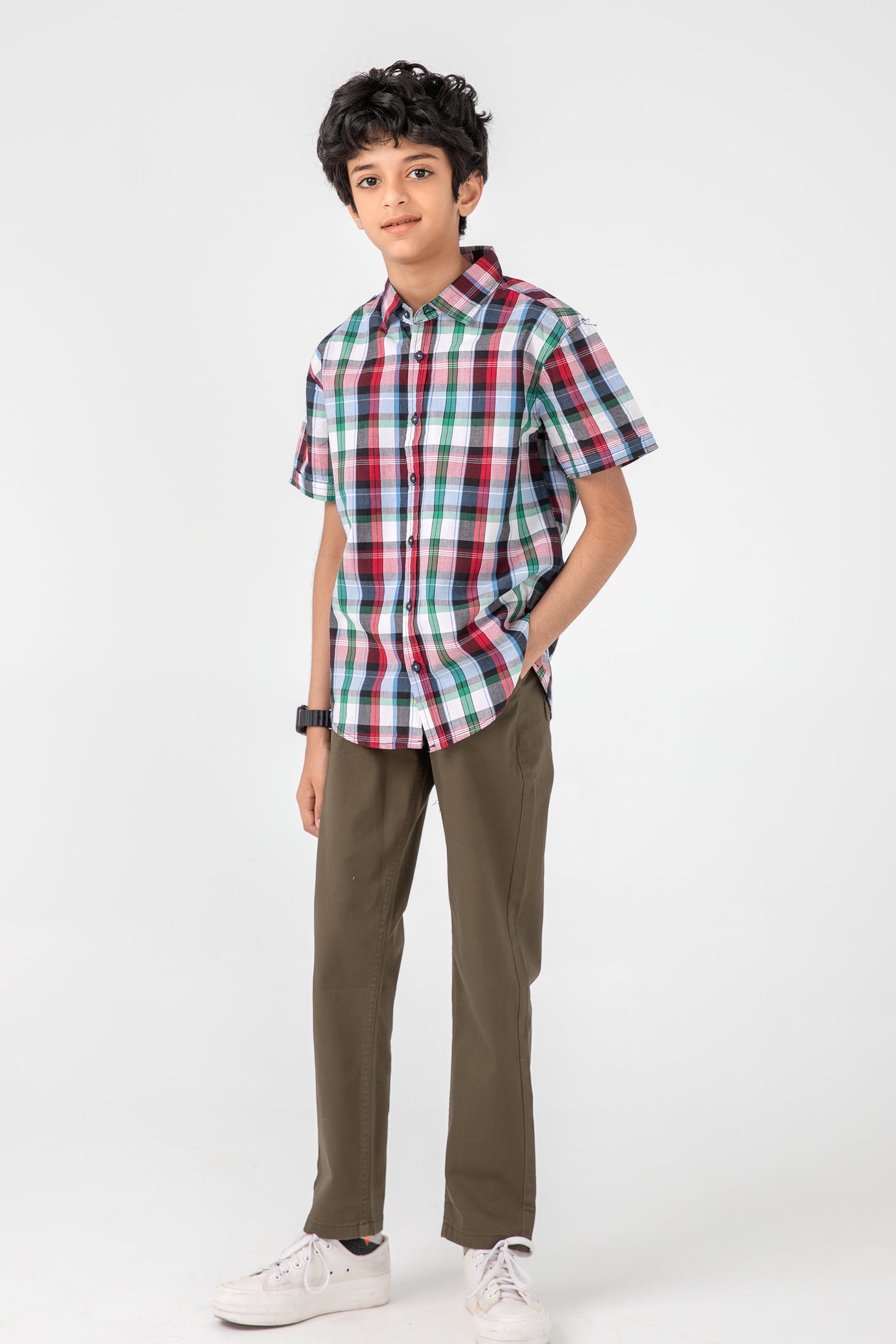 Boys Multicolor Checkmate Cotton Shirt