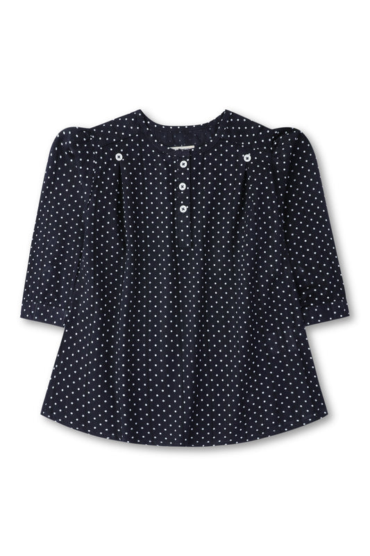 Navy Polka Dots Charm Top