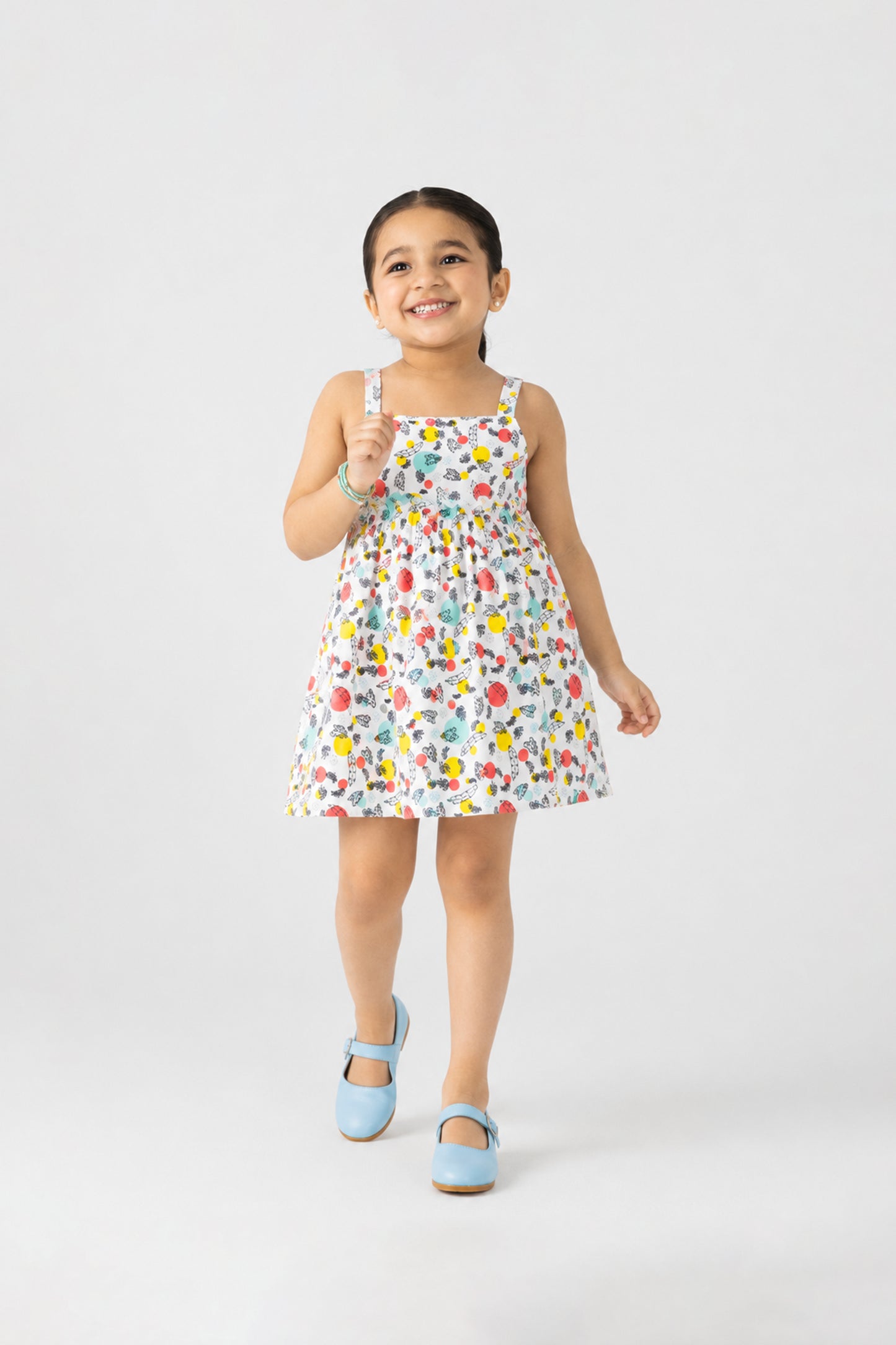 White Rotery Jersey Frock