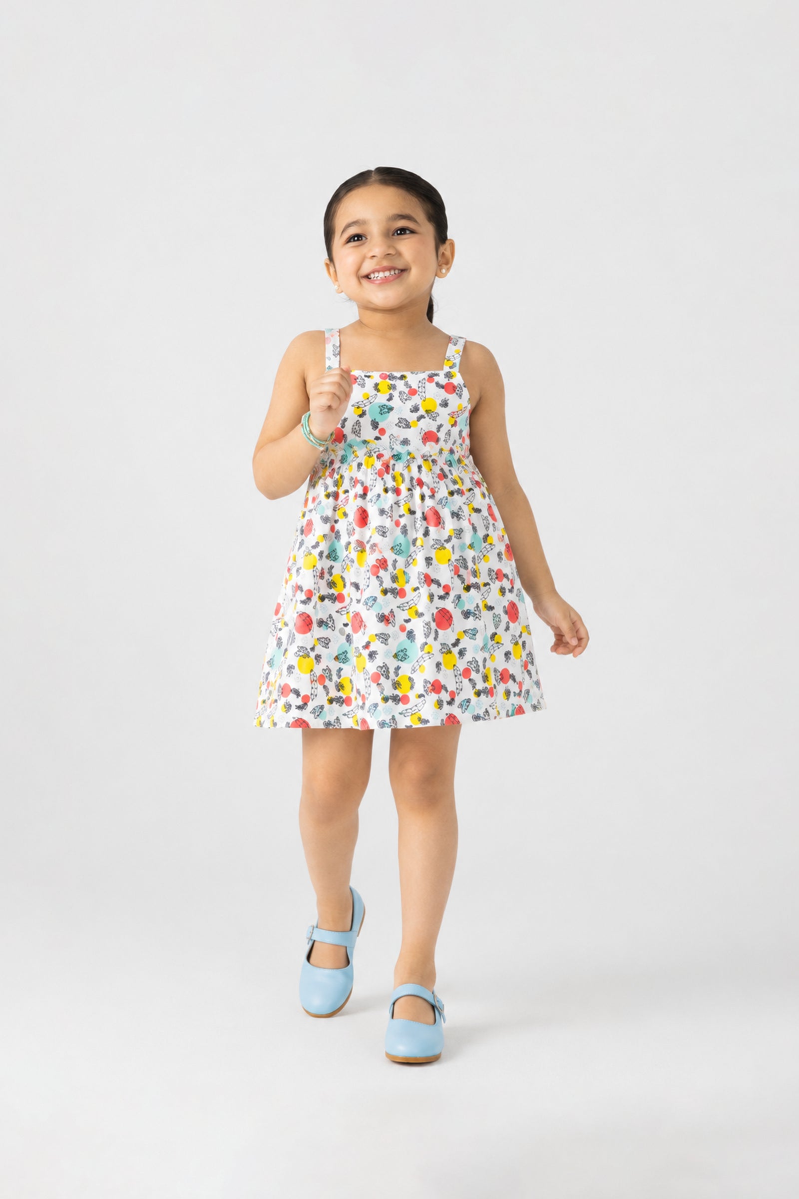 White Rotery Jersey Frock