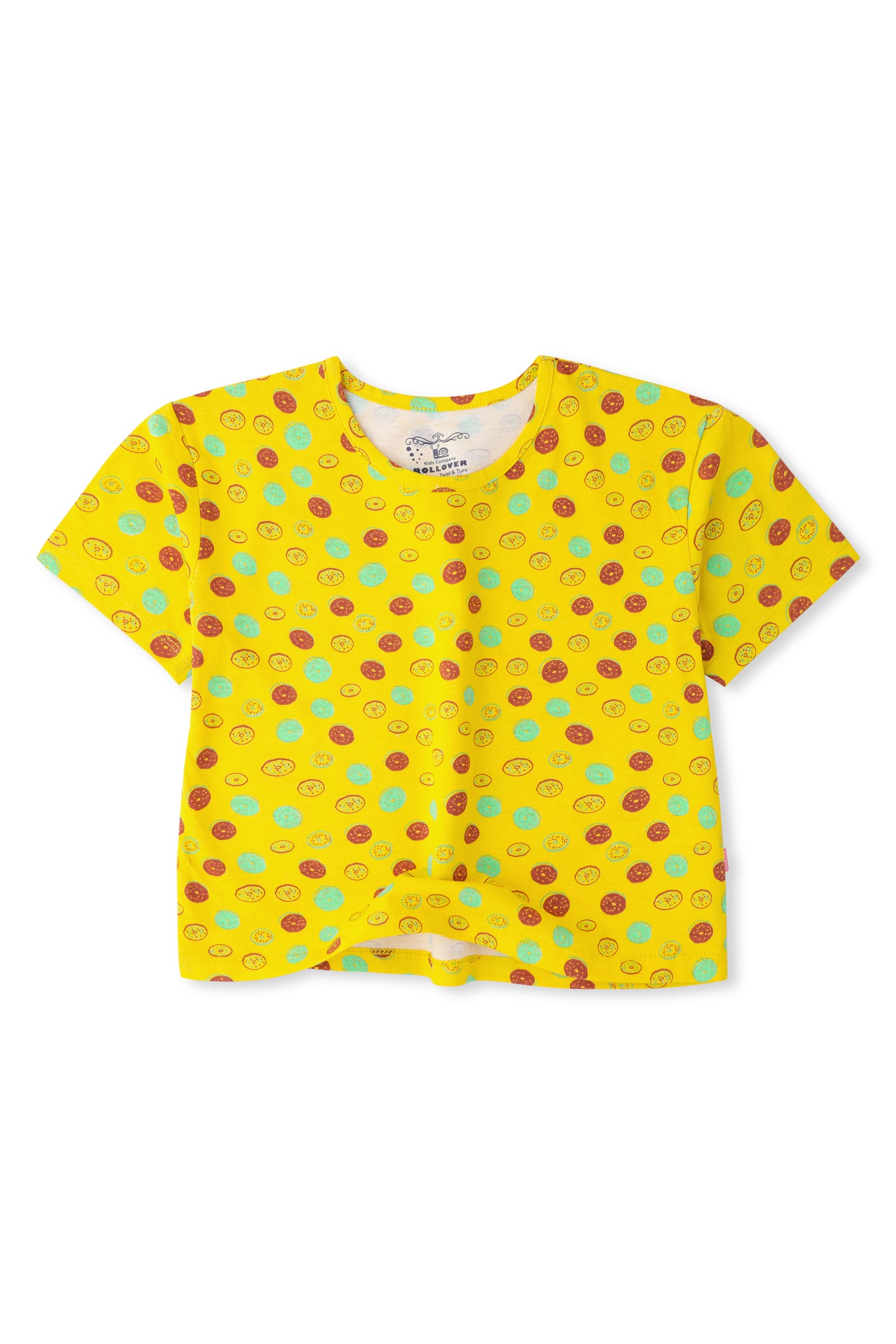 Yellow Floral Girls Boxy T-shirt