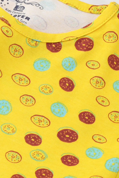 Yellow Floral Girls Boxy T-shirt