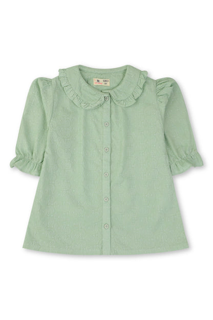 Aqua Cotton Frill Top