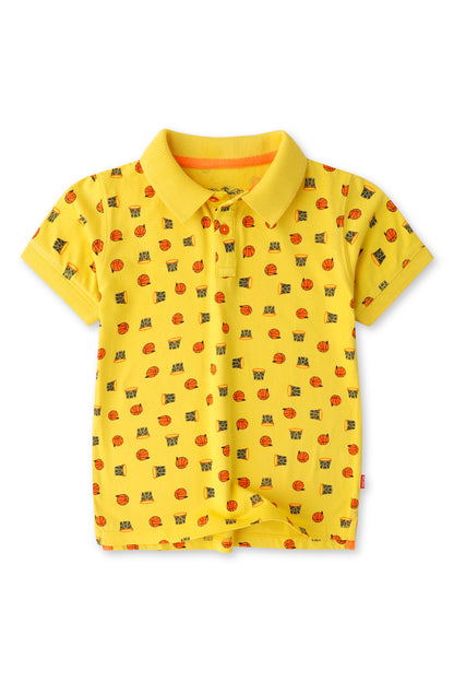 Boys Yellow Sporty Polo Shirt