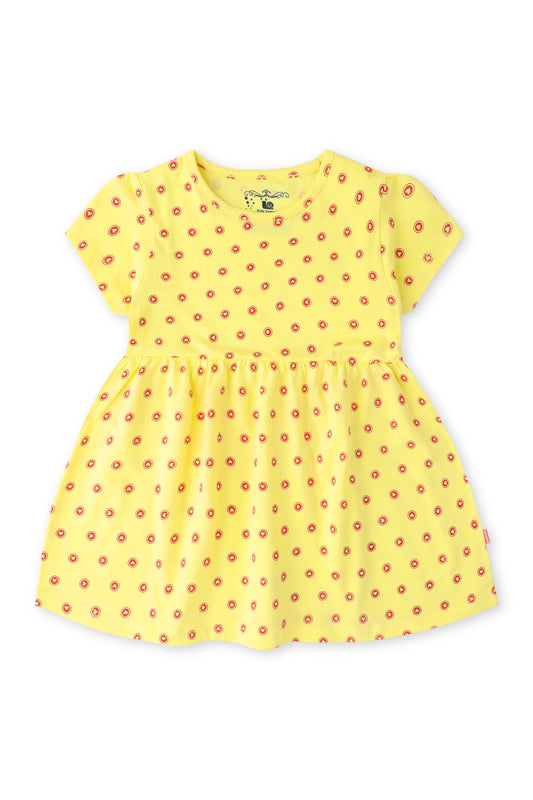 Yellow Floral Jersey Frock