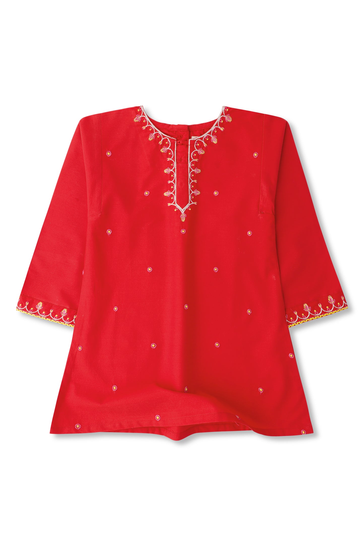 Fiery Red Embellished Kurti