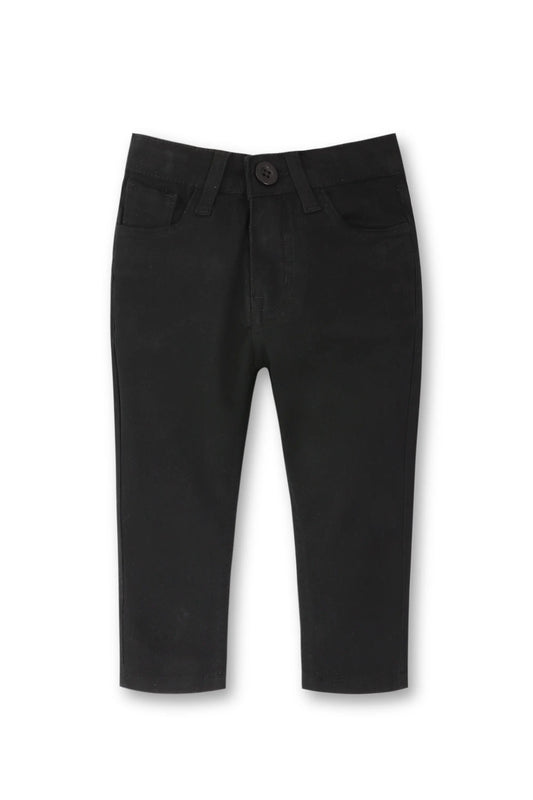 Boys Jet Black Twill Pant