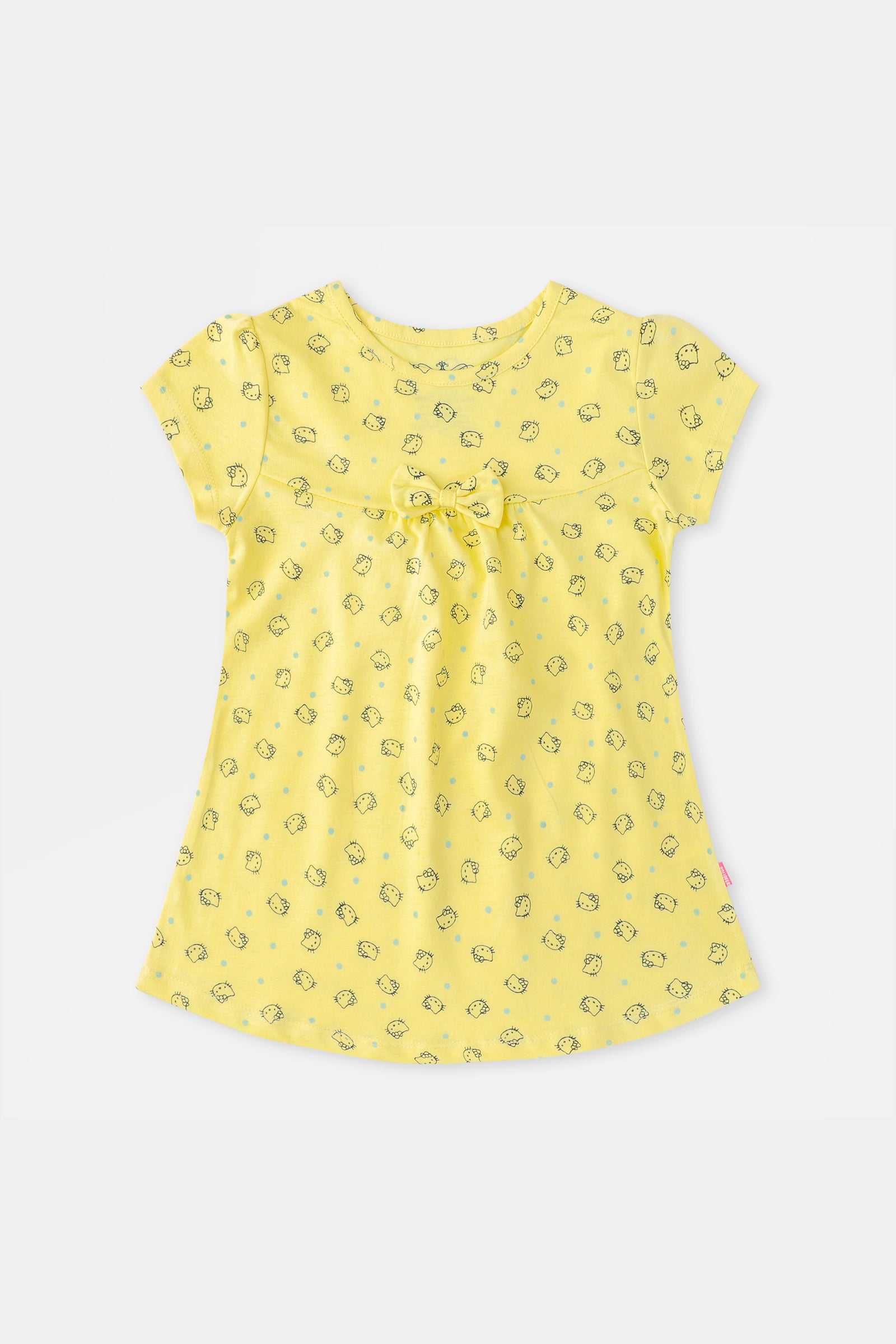 Yellow Kitty Bow Top
