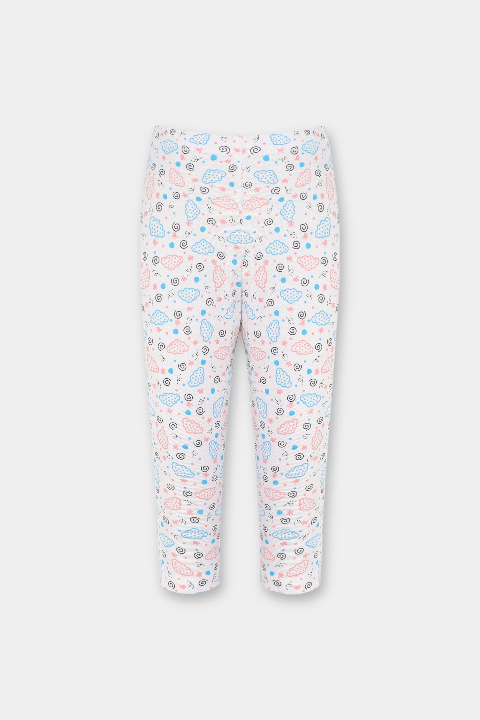 White Cloudy Jersey Leggings