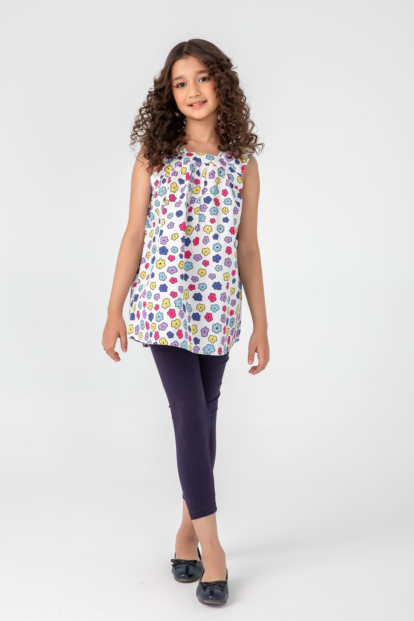 White Floral Cotton Top