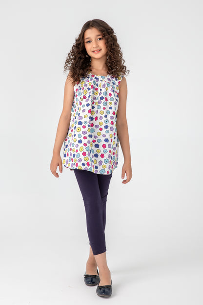 White Floral Cotton Top