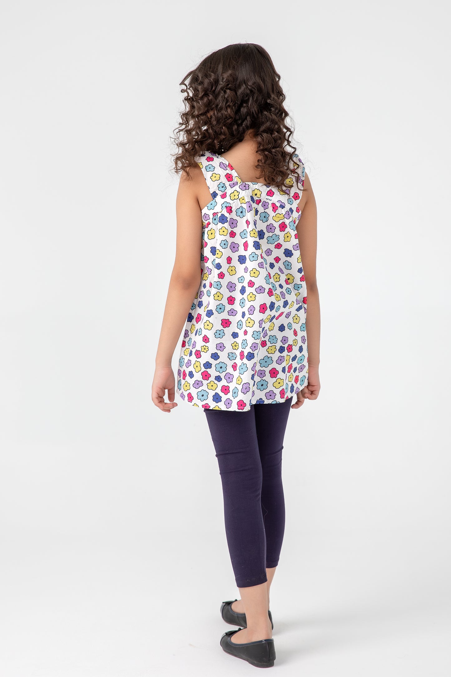 White Floral Cotton Top