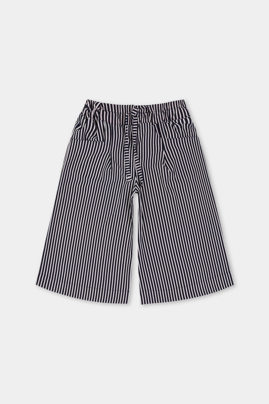 Black Stripes Silk Culottes