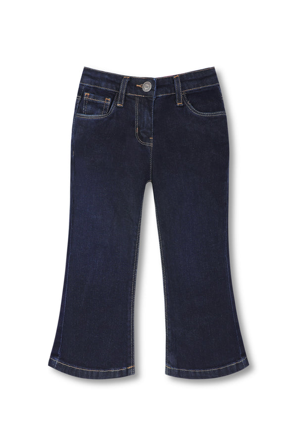 Girls Dark Blue Bell Bottom Jeans