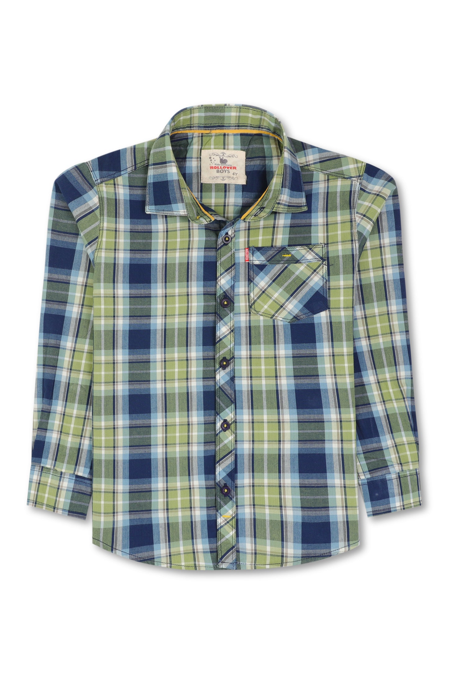 Navy and Green Checkered Shirt