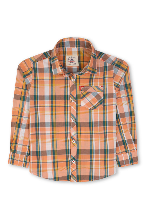 Full Sleeves Check Shirts For Boys Rollover Kids Company