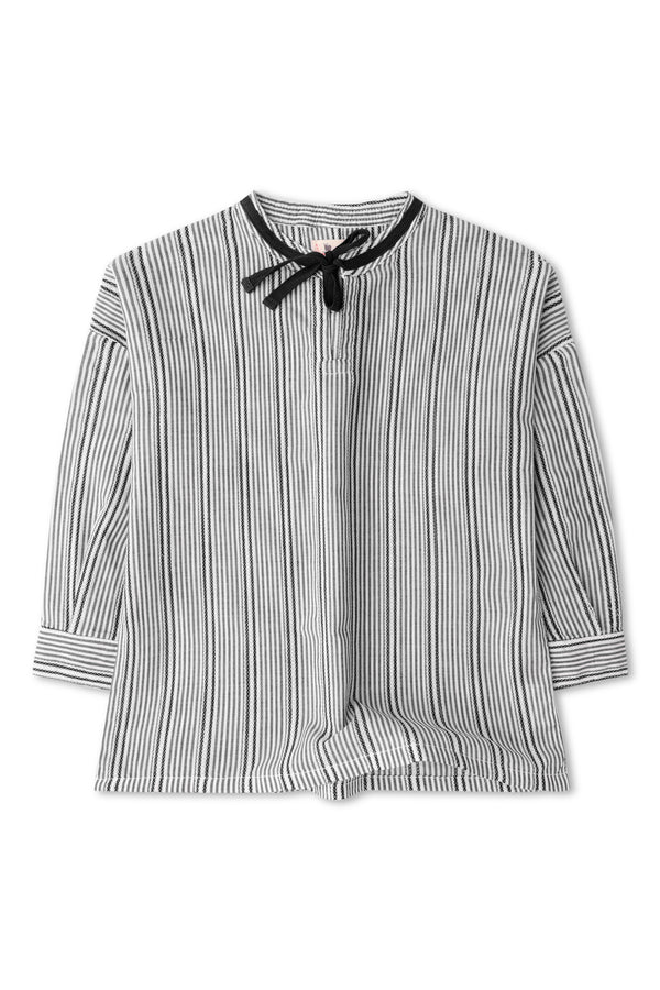 Grey Tied Stripe Top