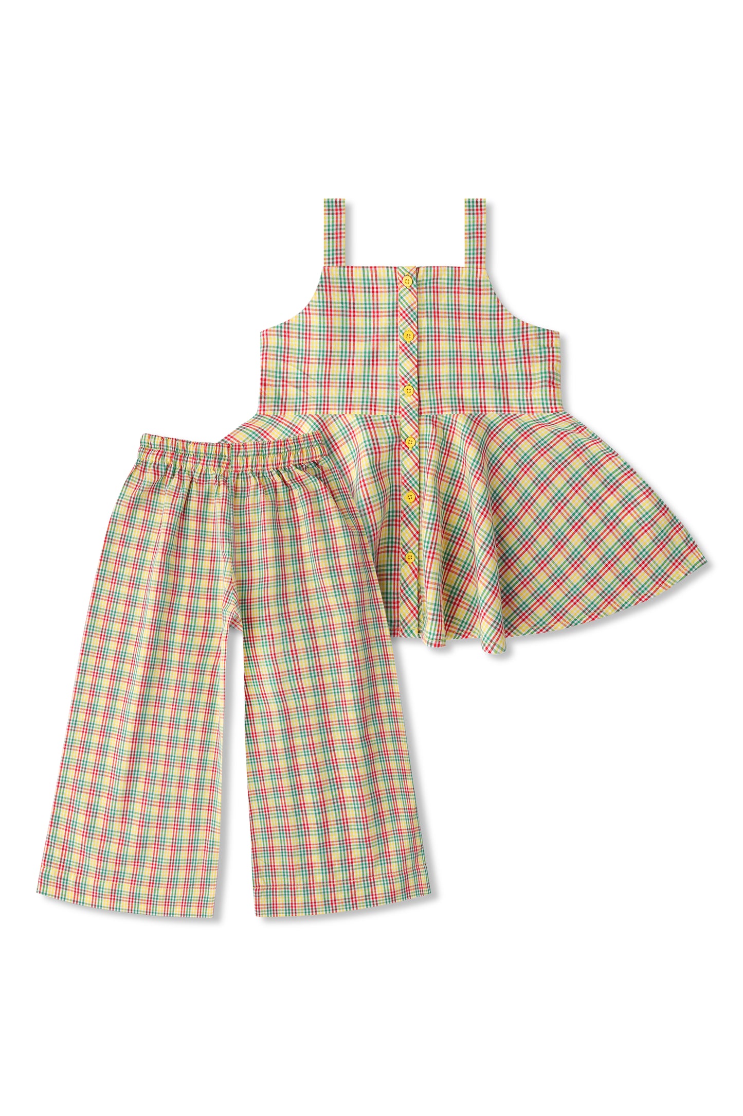 Cheerful Plaid Cotton Co-ord Set