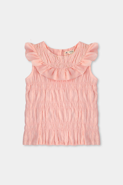 Pastel Pink Frill Top