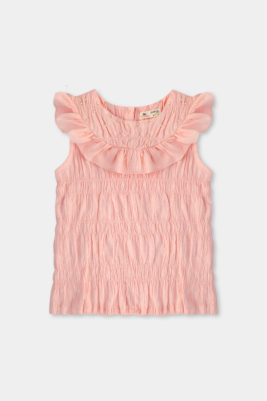 Pastel Pink Frill Top