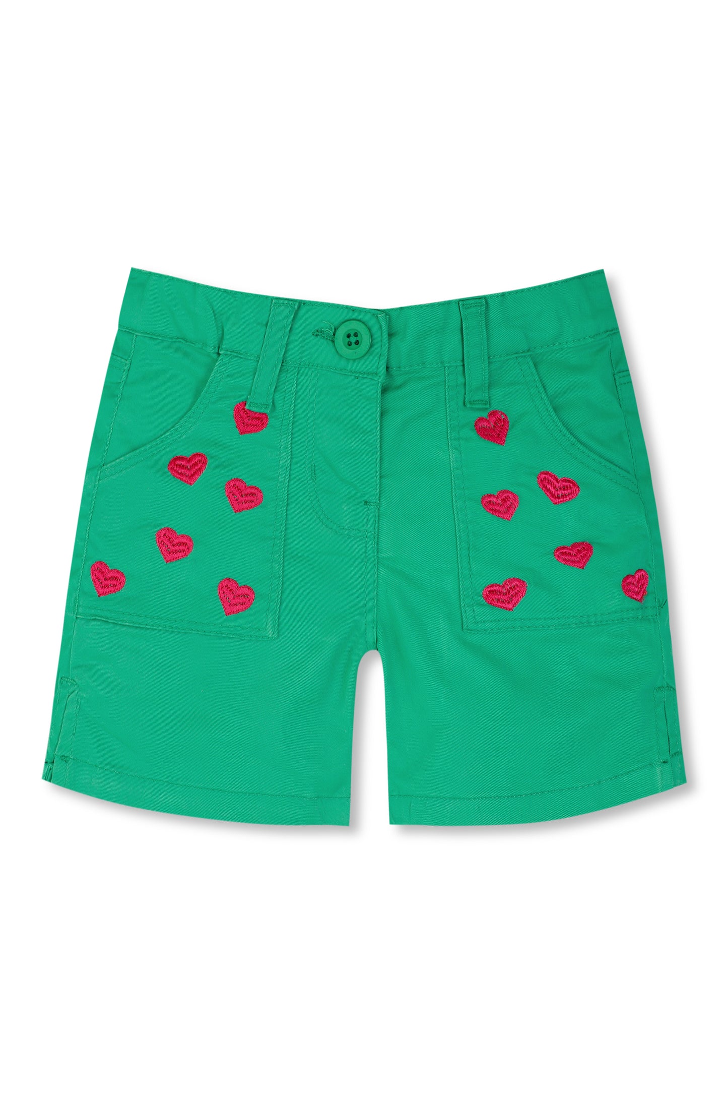 Green Heart Emboidered Shorts