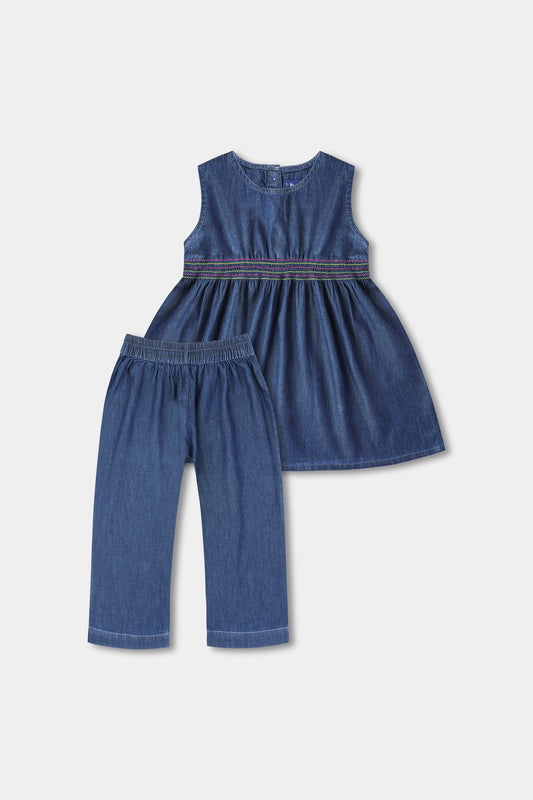 Girls Denim Whirl Co-ord Set