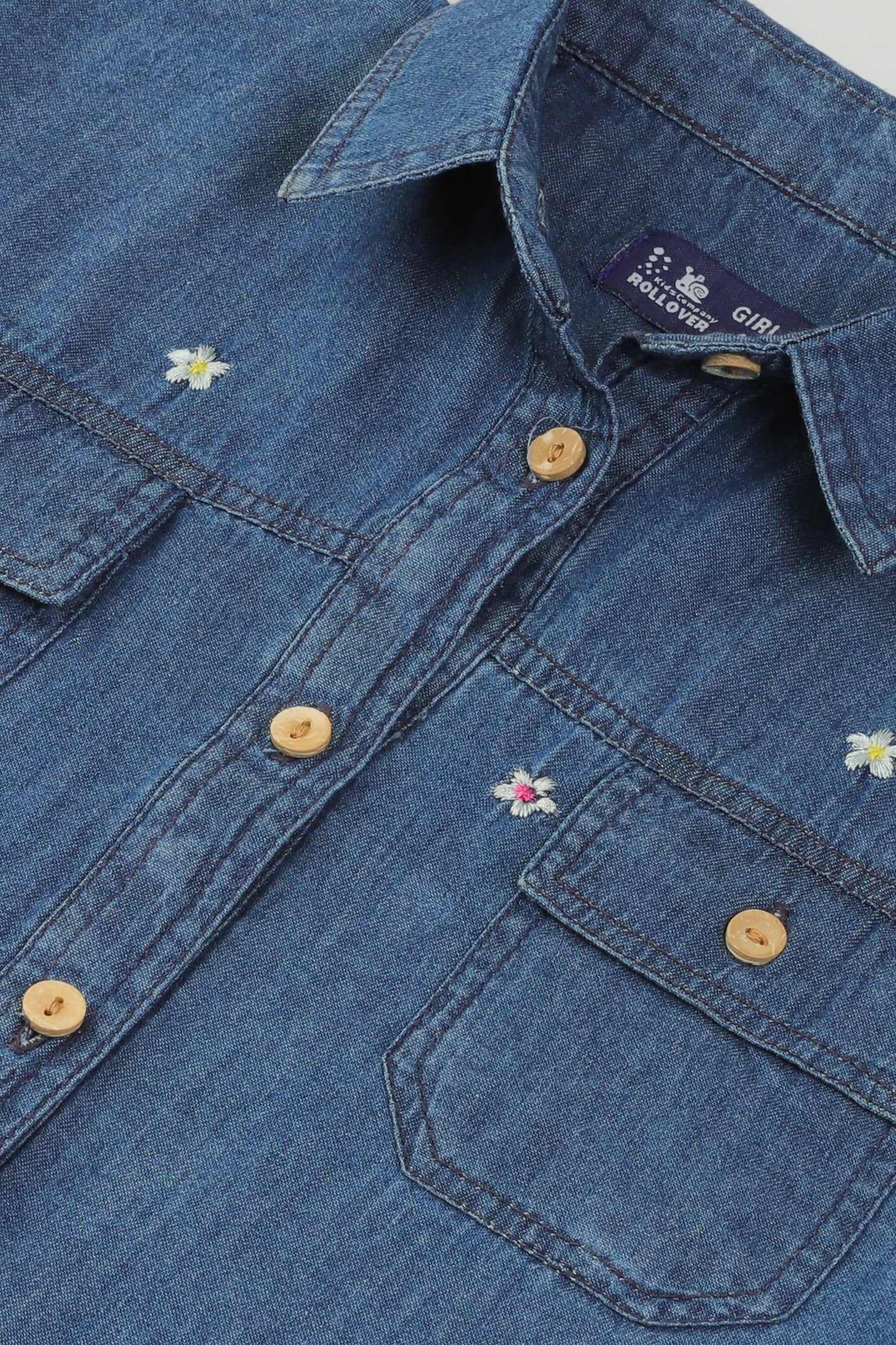 Wildflower Denim Button-Up Top