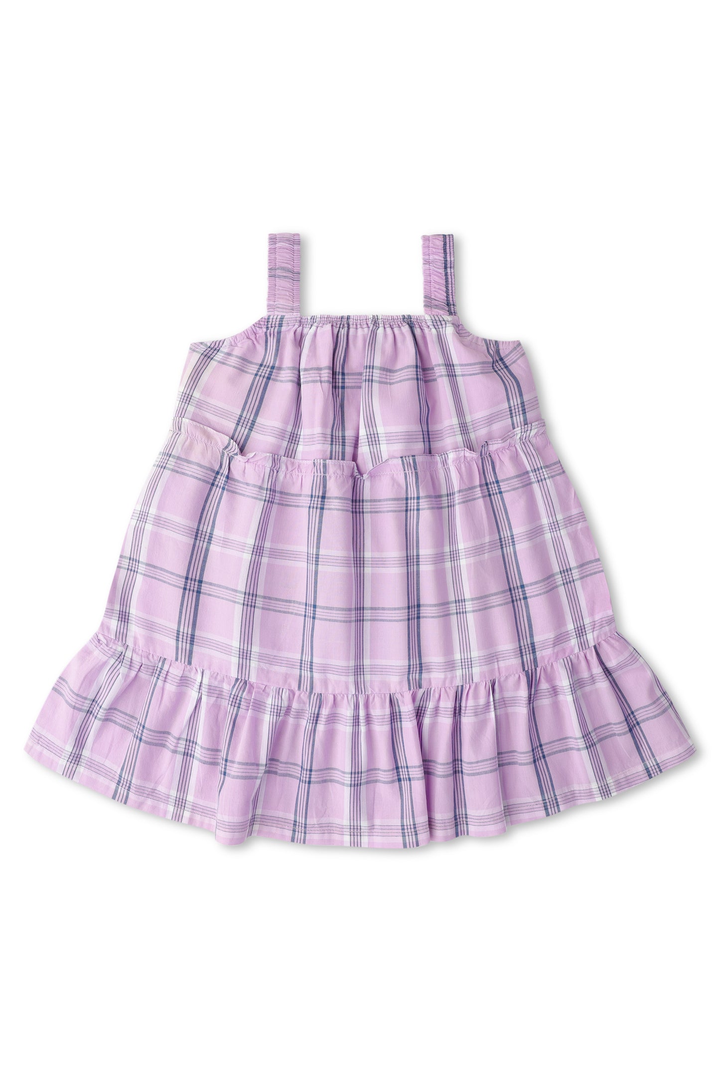 Purple Plaid Ruffle Dress