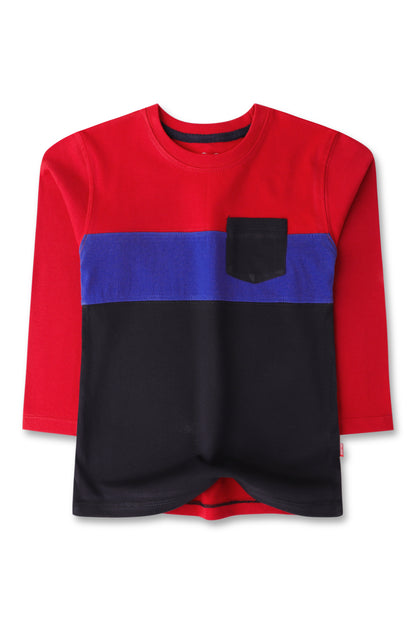 Tricolor Contrast Pocket Tee